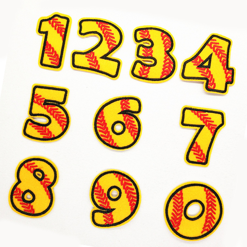 跨境爆款可熨烫数字布贴卡通儿童布贴羽绒服破洞帖刺绣绣花补丁贴