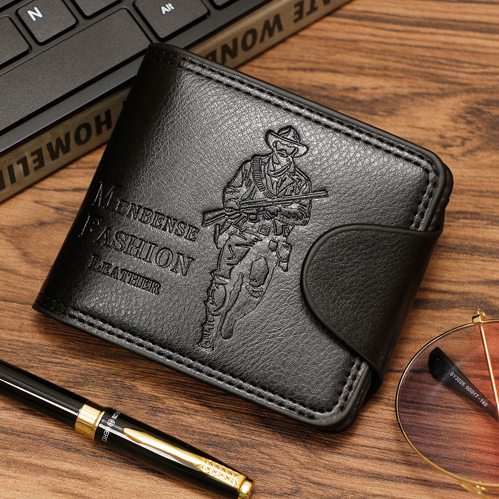 Fábrica directa de nuevo tipo de cartera de hombre multi-tarjeta de tendencia retro cazador cartera corta en stock al por mayor