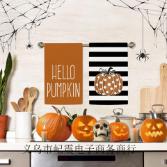 JIT代発TEMU越境ハロウィーンプレゼント装飾タオル感謝祭キッチン吸水皿洗いタオル卸売り