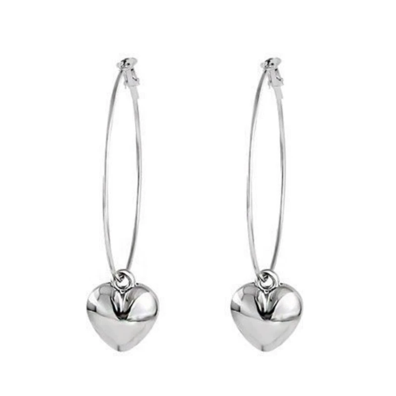 Персонализированные серьги на Display Time Fashion Circle Holiday Love Large Ear Rings Mi Mi, серьги с темпераментом, сердцеобразные корейские серьги