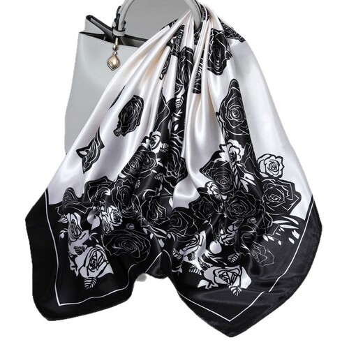 90 large square scarves, high-end women's spring items, stylish silk scarves, versatile chiffon scarves, winter warm scarves, autumn fashion scarves
