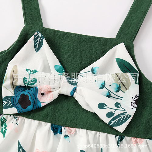 Cross-border new parent-child dress, floral long dress, mother + daughter + baby home parent-child family set