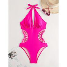 A 17687 Cutout Back One-piece Swimsuit �ο���������Ӿ��