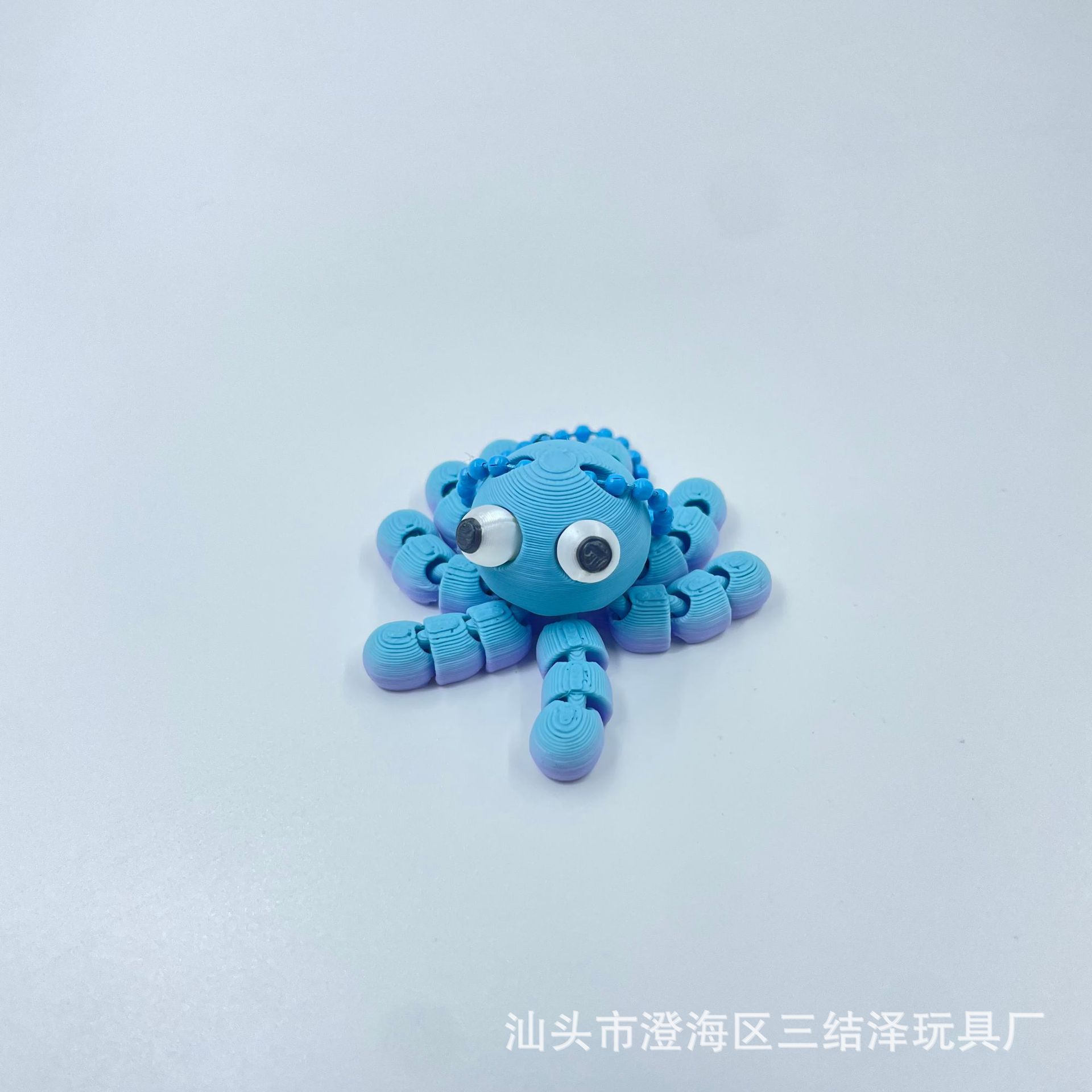 Blue-Octopus 키체인(3D 프린팅된 24개의 가동식 관절)