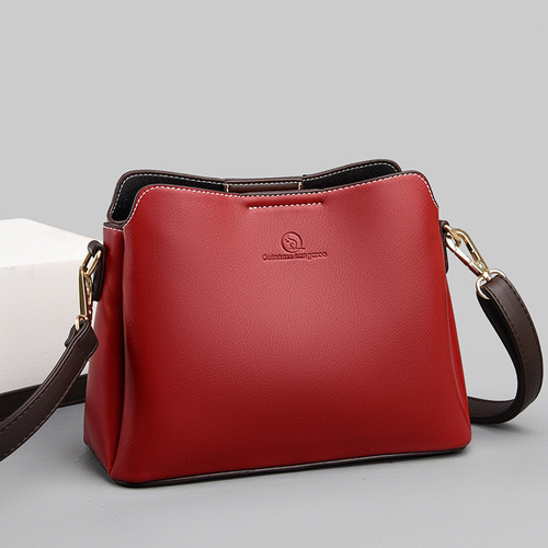 Bucket bag women's cross-border kangaroo soft leather women's bag 2024 bag winter style women's shoulder crossbody bag one piece drop shipping