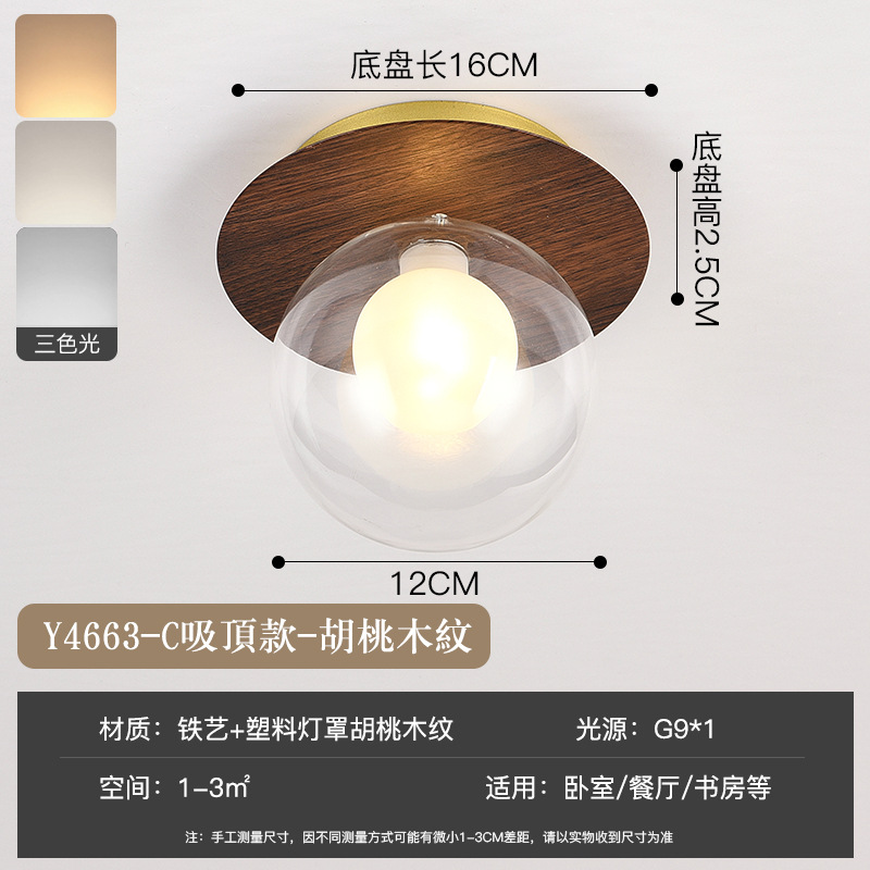 Pasillo pasillo de madera grano pequeño techo moderno minimalista balcón color nogal dormitorio lámpara pared cristal