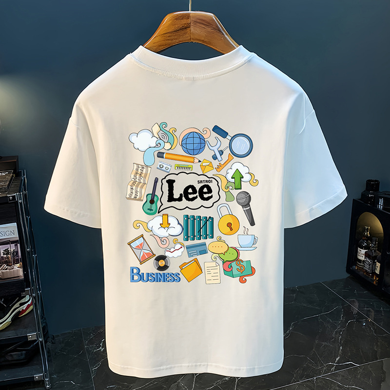 [New Style Zone] Thousands of People Are Planting Grass | Heavy Weight Tops | Same Style Short-Sleeved T-Shirts for Men in Shopping Malls | Trendy Brand Hats