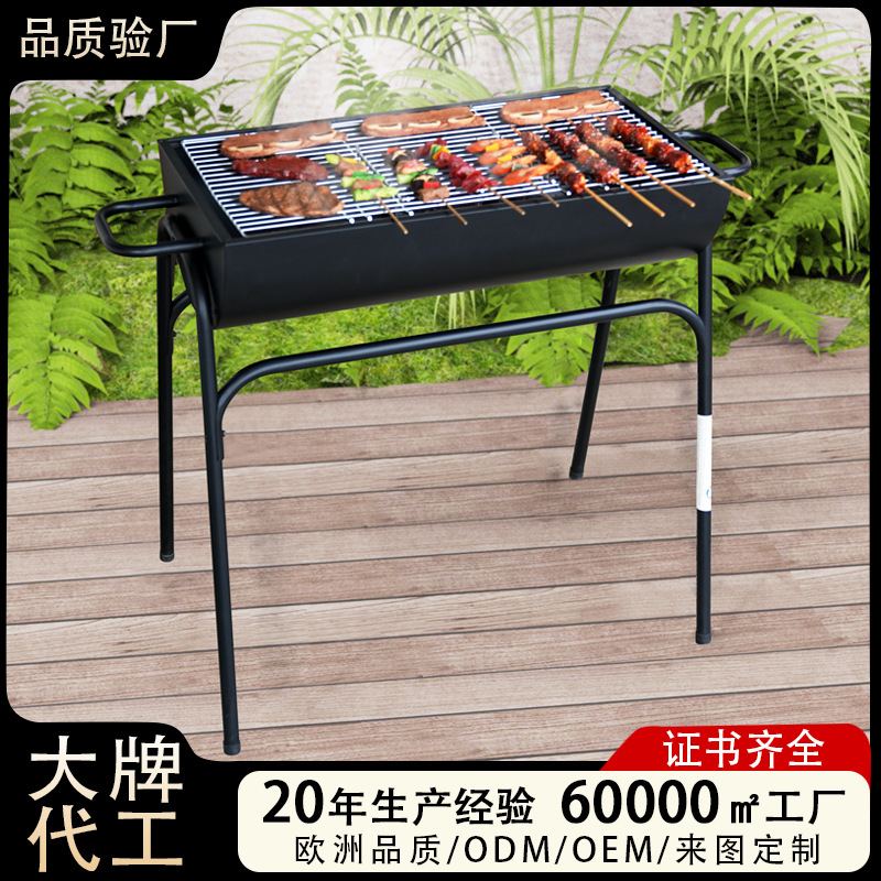 horno de carbón grueso medio lado horno de barril de aceite de barbacoa al aire libre horno de carbón desmontable horno de carbón horno de jardín de barbacoa