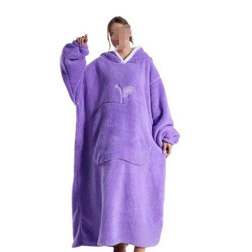 Long-sleeved home pajamas bestseller wearable lazy TV blanket two-sided comfortable cotton flannel robe for women autumn winter