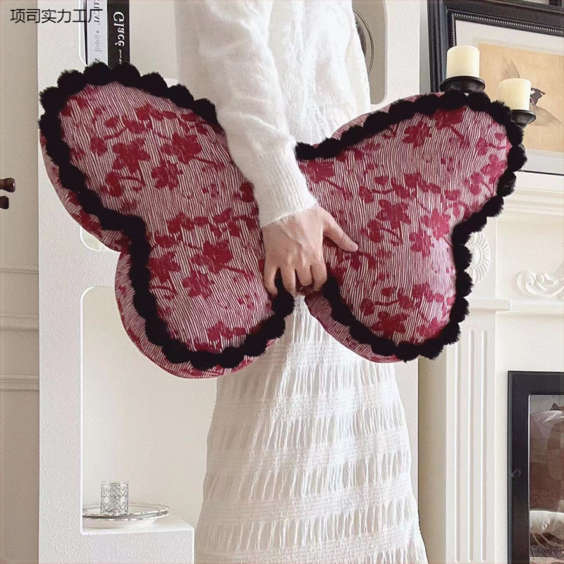 Ins Butterfly Pillow Popular Bedside Lumbar Support Bedroom Bay Window Cushion Chair Cushion Dormitory Retro Style Pillow