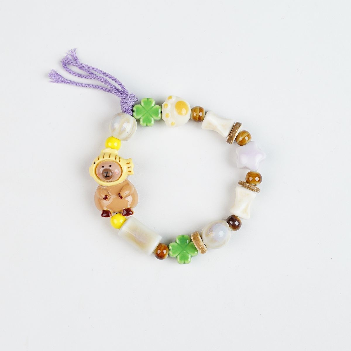 Jingdezhen pulsera de cerámica de verano mujer alta sensación galletas serie de gatos nicho diseño universal pulsera alta sensación