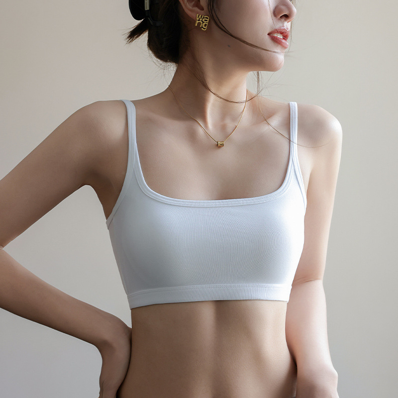Summer New Small Camisole All-In-One Outer Wear Sports with Breast Pads Square Collar Large U Beautiful Back Top Push-Up Bra Summer New Small Camisole All-In-One Outer Wear Sports with Breast Pads Square Collar Large U Beautiful Back Top Push-Up Bra