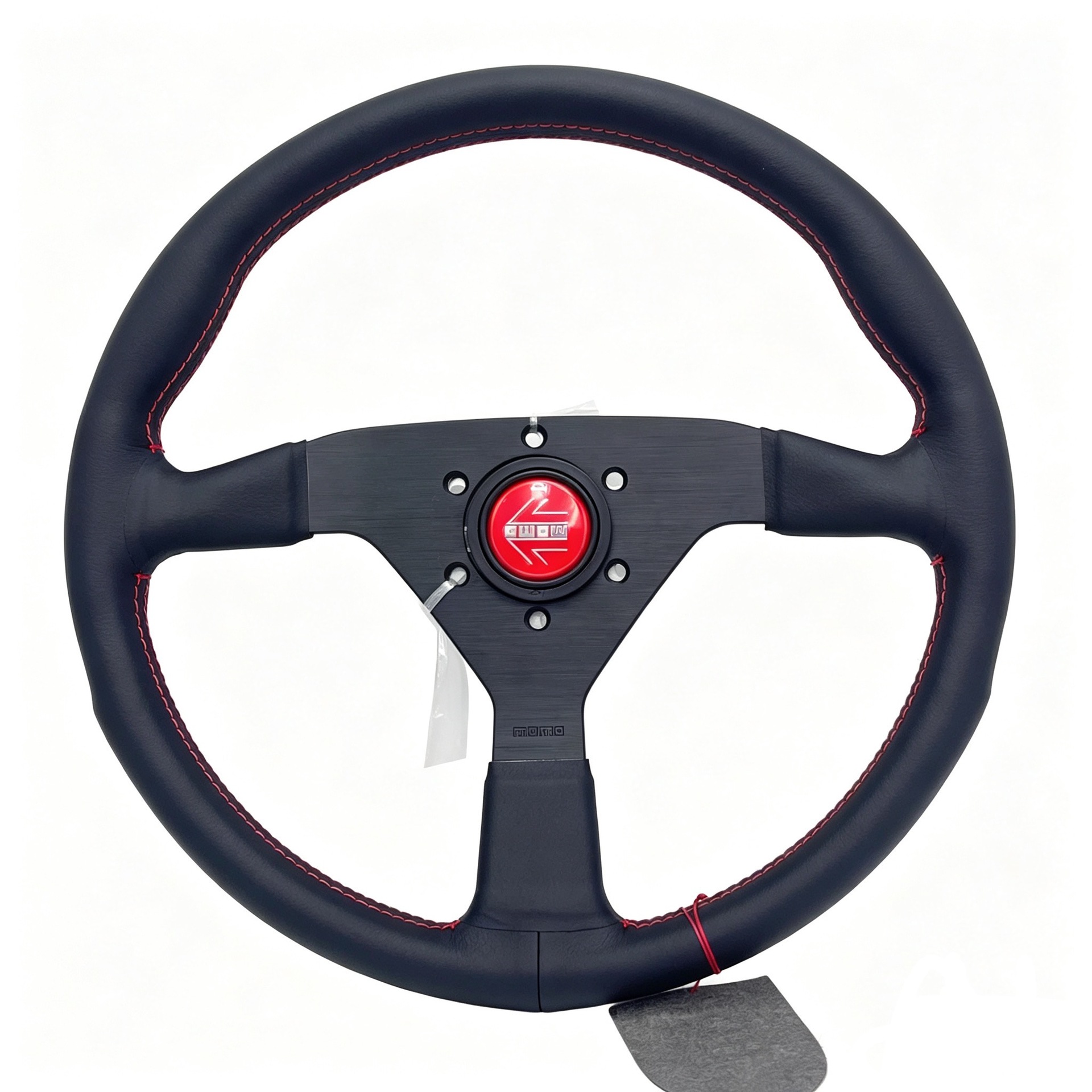 14inch Modified genuine leather car steering wheel V1 flat double-line 5mm thickened bracket drift racing steering wheel