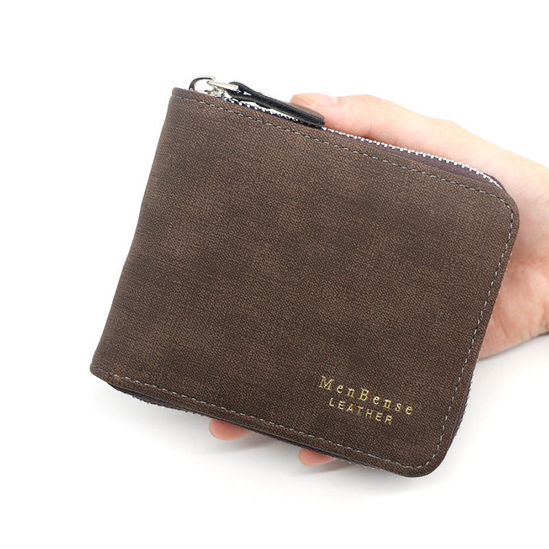 Cartera para hombre de PU con cremallera