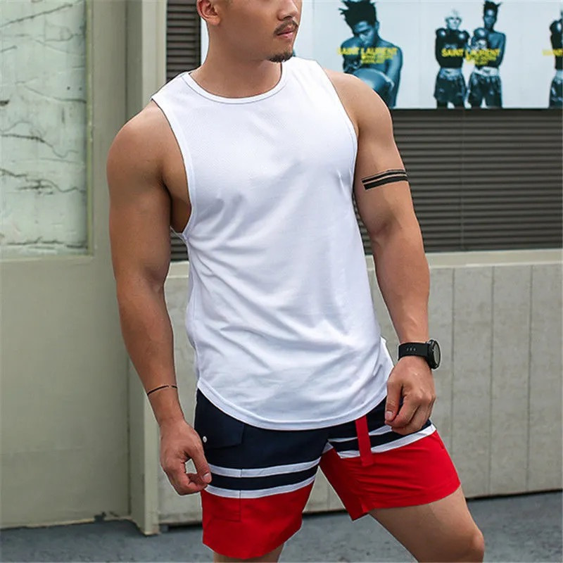 Men's Solid Color Simple Style Round Neck Sleeveless Loose Men's Tops display picture 3