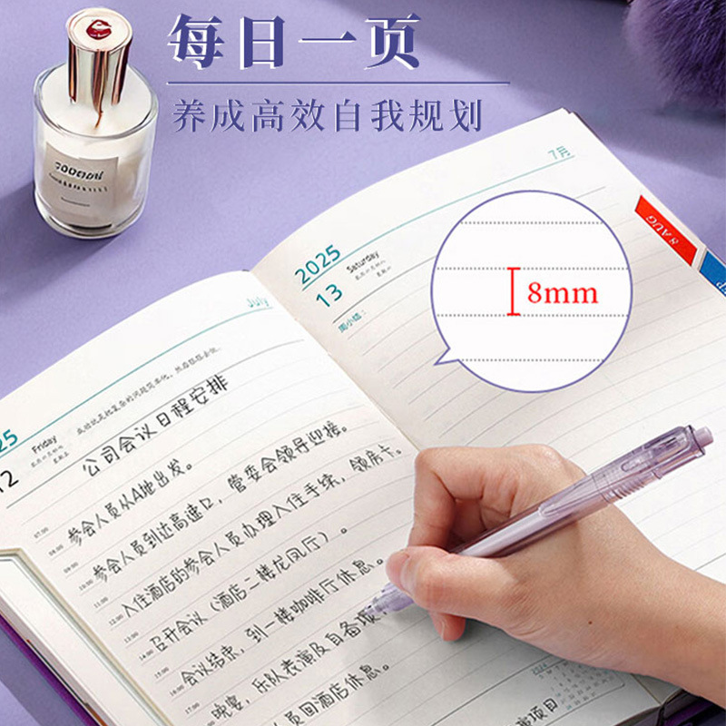 (2개) 2025 스케줄장 일일시간관리 효율노트패드 A5 자기계발 펀치카드 계획장 두꺼운노트