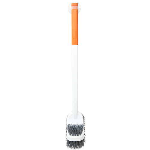 Toilet brush suction cup plastic brush cleaning brush toilet household long handle punch-free wall-mounted S-shaped elbow toilet brush