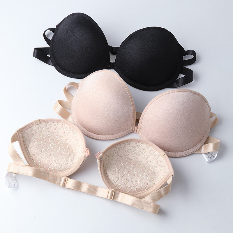 Sexy Japanese pineapple wedding dress Latin dance front buckle strapless invisible bra gathering anti-slip bra