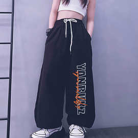 2024韩版男女中大儿童嘻哈演出服运动长裤街舞训练校服休闲运动裤