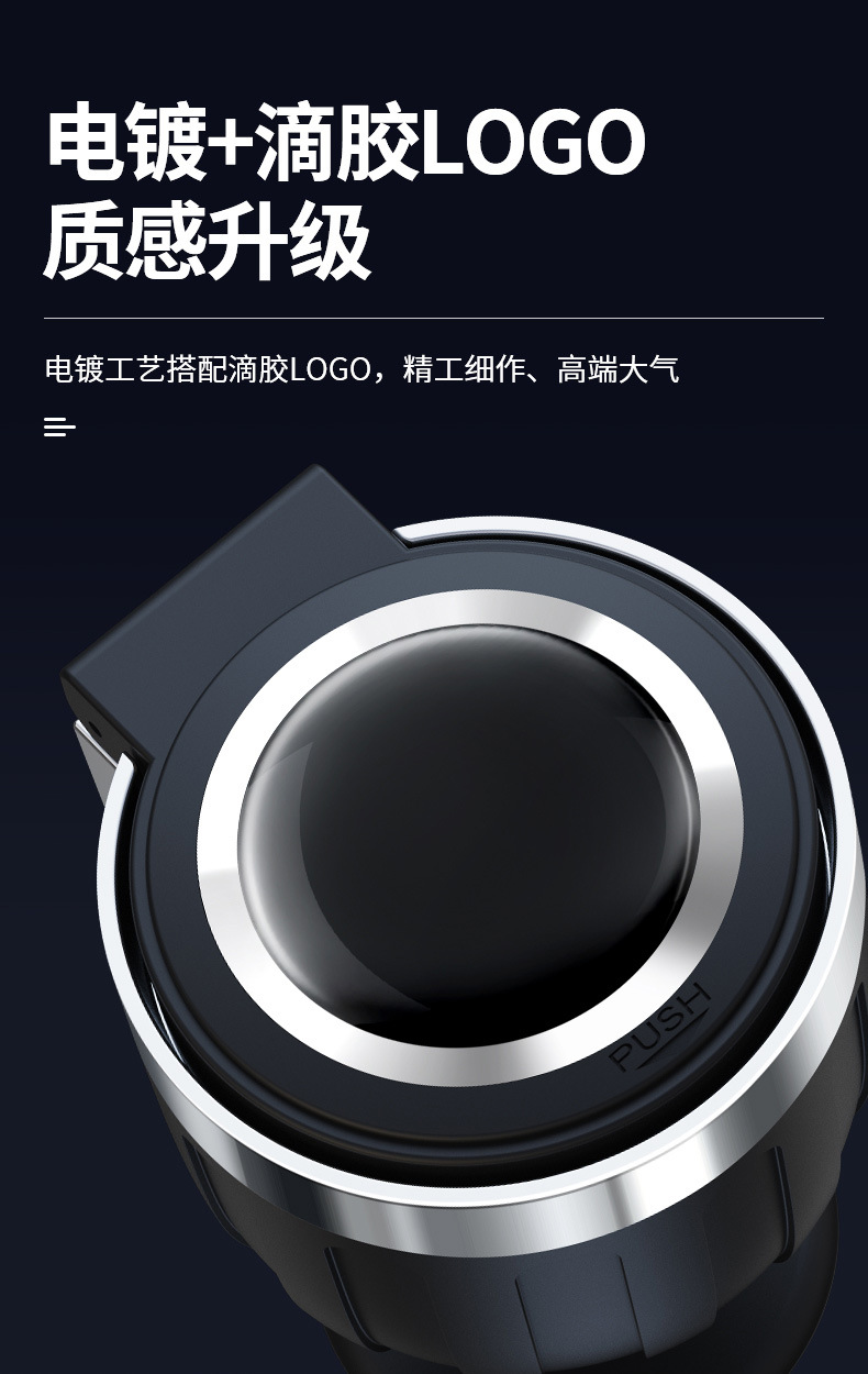 New High-End Ashtray for Car Dashboard, Special Ashtray for Car Center Console, Creative Adhesive Ashtray with Light