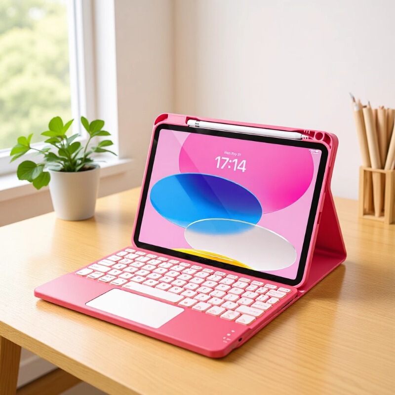 Suitable for iPad 11 10Th Generation Protective Case with Keyboard Detachable Rechargeable Keyboard 7-Color Backlight Portable Set