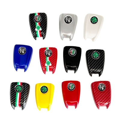 Stelvio Carbon Fiber Pattern Key Car logo