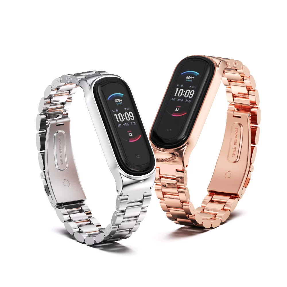 Совместимо с Amazfit Band 7 Huami браслет 5 лент металл три бусины Strite Magland Magnetic Magnetic Suffering