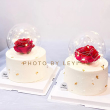 生日蛋糕模具泡沫透明玻璃罩插件卡通甜品配件方形模具
