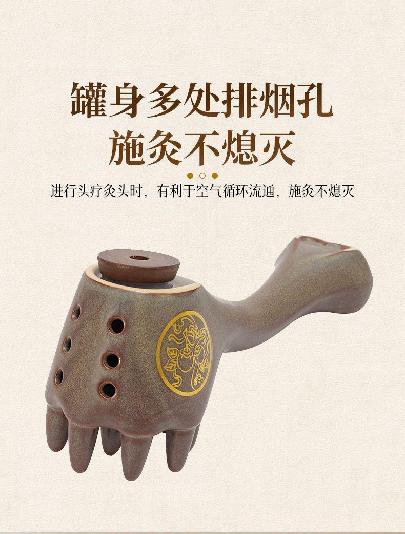 Ceramic Moxa Comb Head Massage Set with 54 Stone-Ground Moxa Cones for Baihui Point Scalp Care specifications