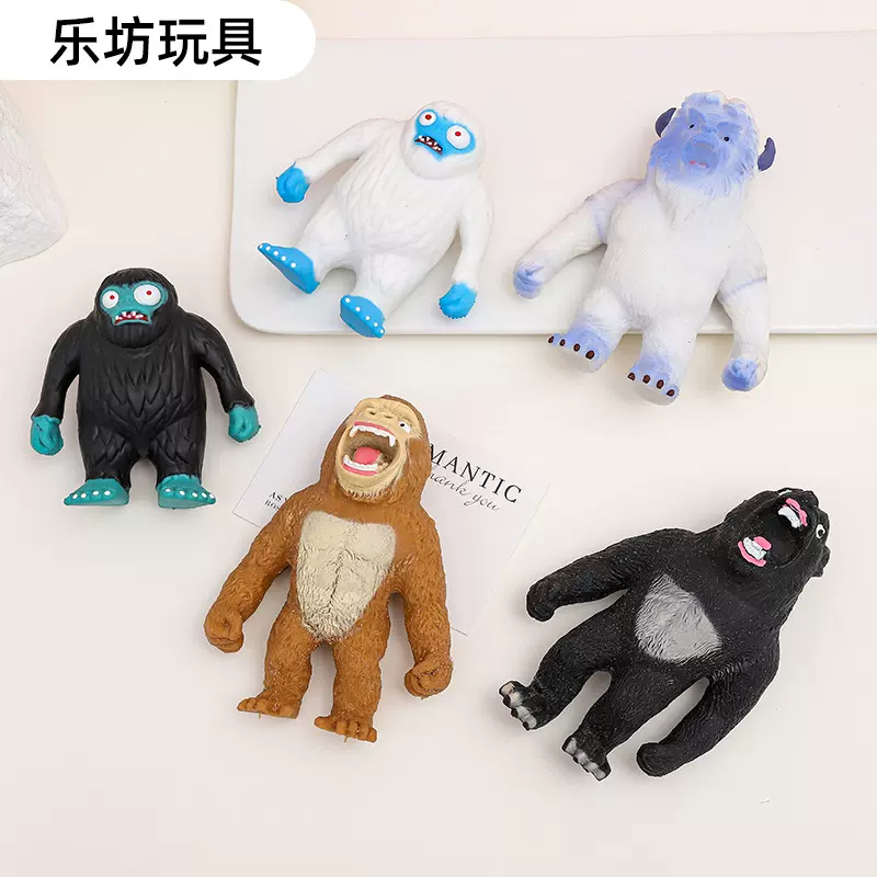 卡通雪人狼人大猩猩整蛊解压捏捏乐创意怪兽减压办公室小玩具手捏