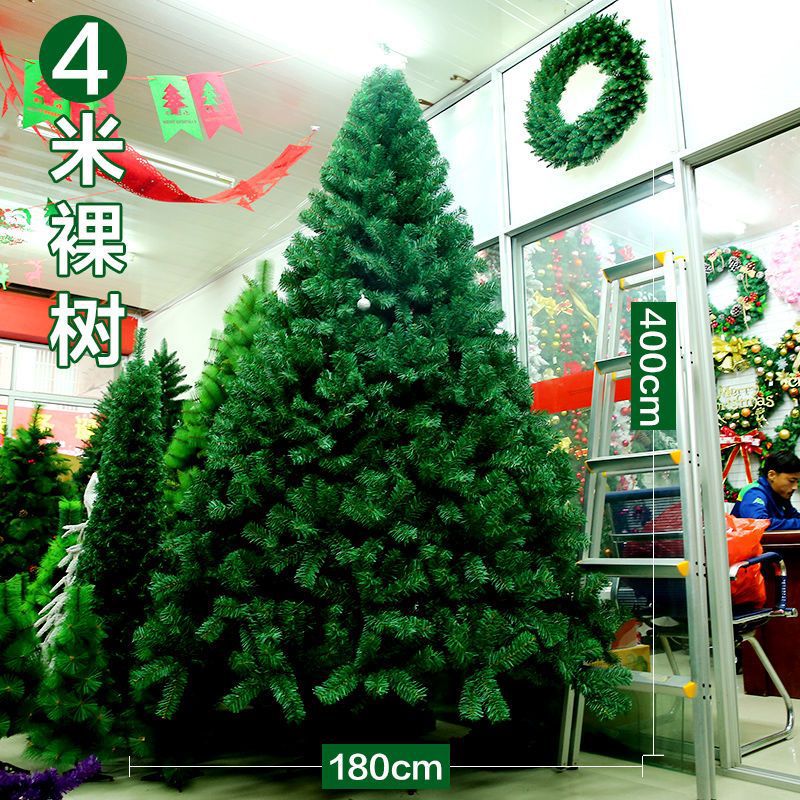 圣诞树1.2/1.5/1.8/2.1/2.4/3米家用裸树仿真绿色DIY圣诞节装饰品