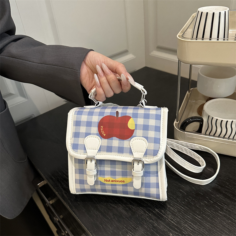 Placa fresca manzana coreana ins mochila de hombro de mujeres otoño invierno estilo de escuela universal mochila de niñas