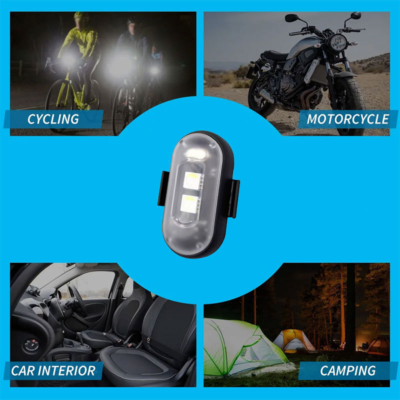 Cross-Border Wireless Remote Control Aircraft Lights, Universal Eight-Color Flashing Warning Lights for Automobiles and Motorcycles, Drone Pilot Lights