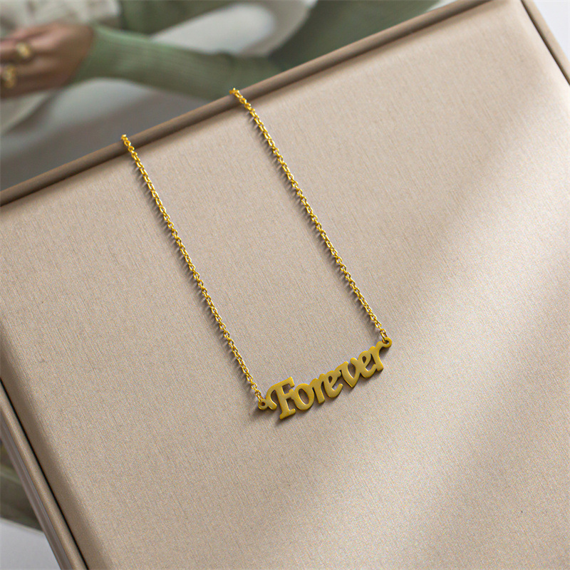 1 Piece Retro Letter Titanium Steel Plating Necklace_colorza_5