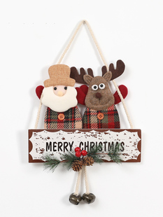 Christmas decorations creative rattan ring bell window glass door wall pendant scene layout wreath old man snow Ao