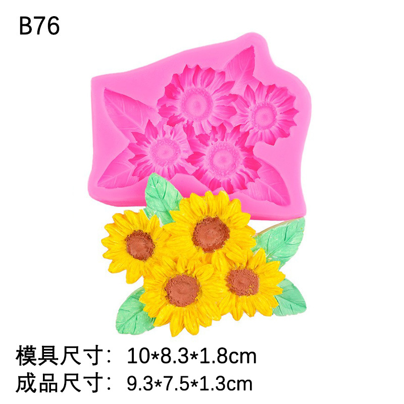 Girasol girasol forma de silicona molde fondant cake Daisy chocolate para hornear decoración suministros