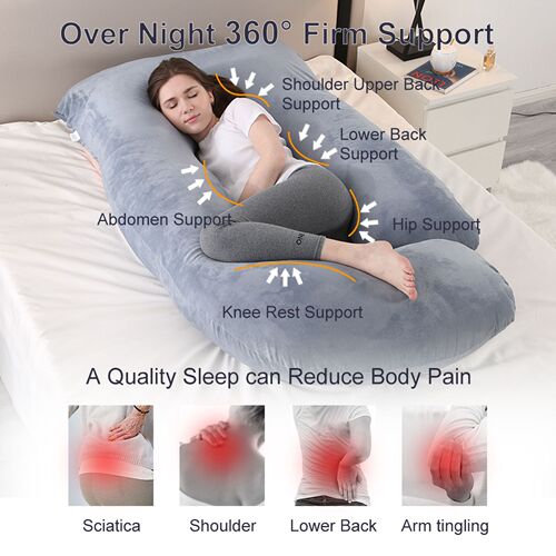 Cross-border J-shaped pregnancy pillow, Amazon waist-supporting side-sleeping inclined pillow, multi-functional pregnancy sleeping pillow, removable and washable. 1