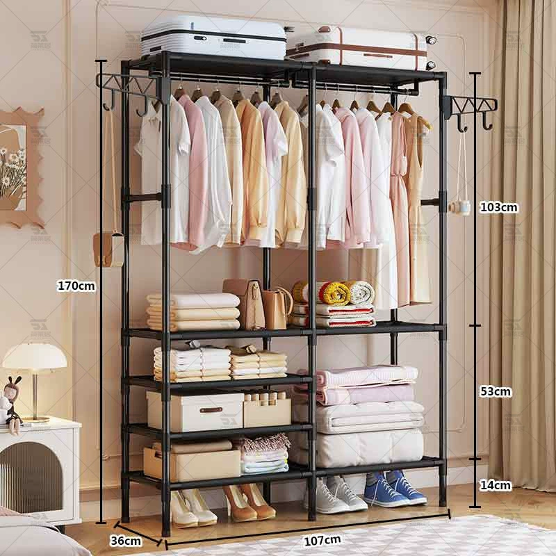 Garment Rack Multi-tier Wardrobe Simple Indoor from Yomiego