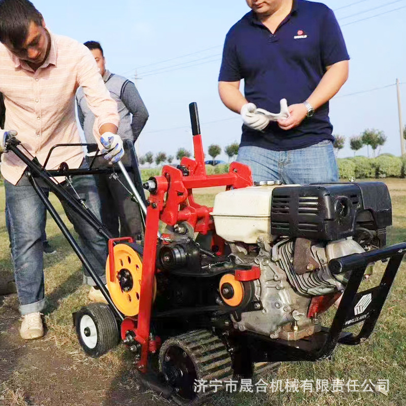 手推式汽油草皮切割起草机 公园草坪移植起草皮机切断