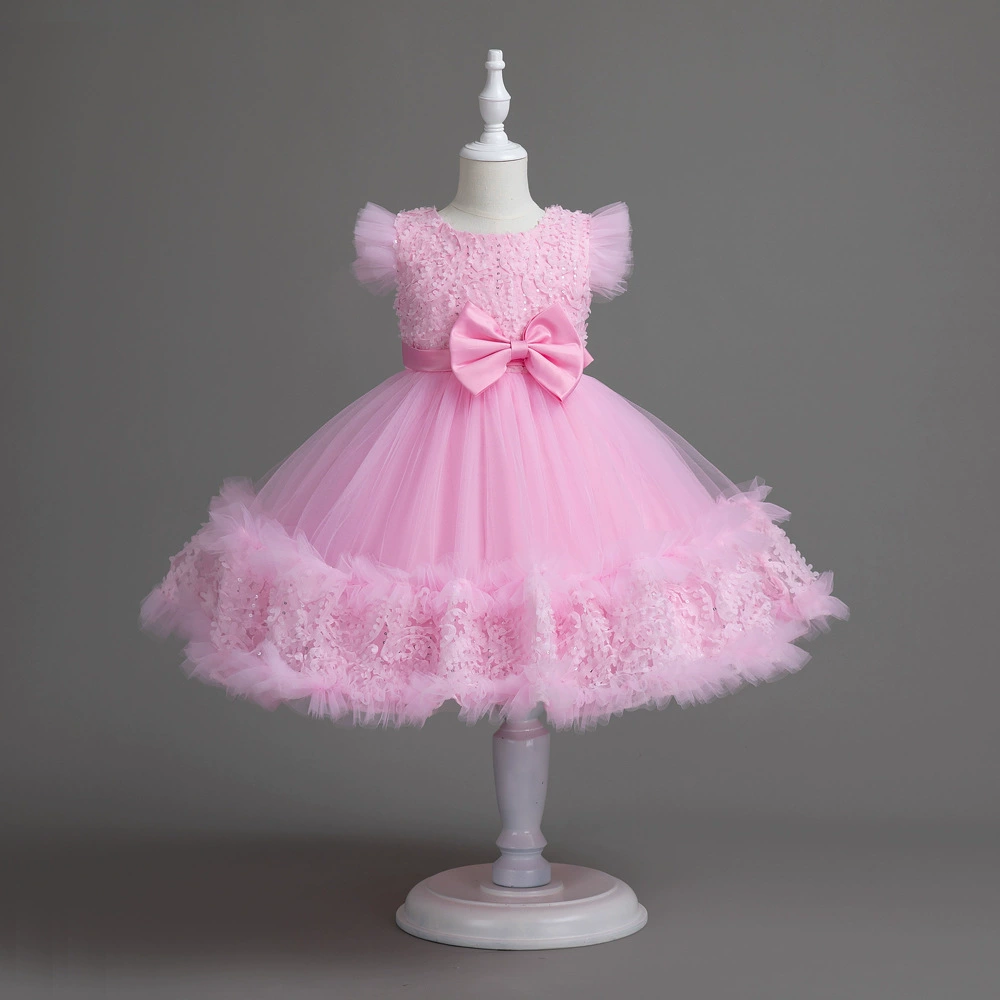 Платье_для_девочек_Princess_flower_girl dress/skirt (girls), яркий стиль, белый или розовый, размеры по росту 100–150 см