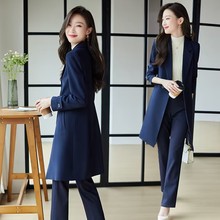 夹棉长款西装外套女冬加厚2023新款秋冬高级感风衣中长款加棉大衣