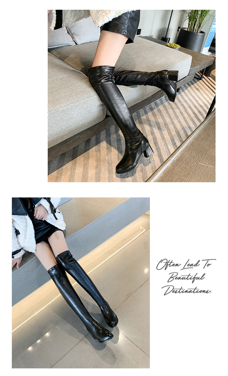 Elastische lange rohr 2023 neue herbst und winter mode, einfache, dicke ferse, spitze zehe frauen Martin stiefel, über die_voghion.com