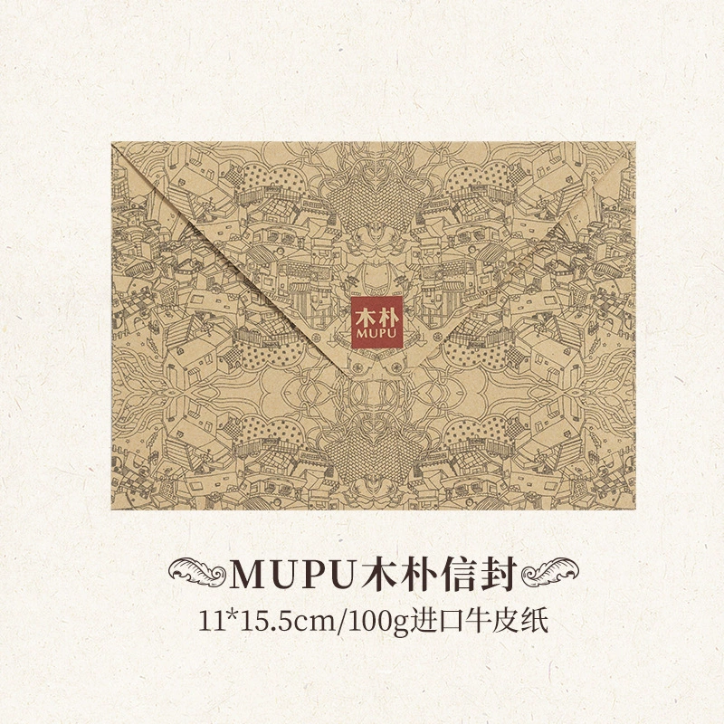 Envelope B11, leather-effect cowhide paper, 16×11 cm, vintage kraft seal (20 pcs option)