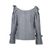 Весенний летний лонгслив для отдыха с бантиком, рубашка