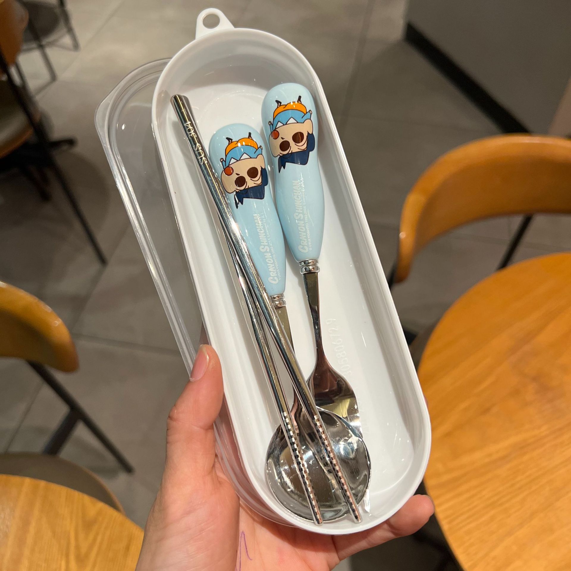 파란색 카자마 수저 + 포크 + 304 스테인리스 젓가락