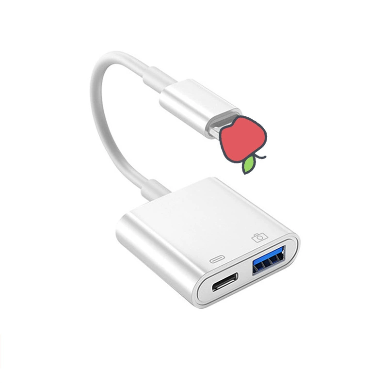 Яблоко, совместимый адаптер кабель зарядки, USB флешка, 2 в 1