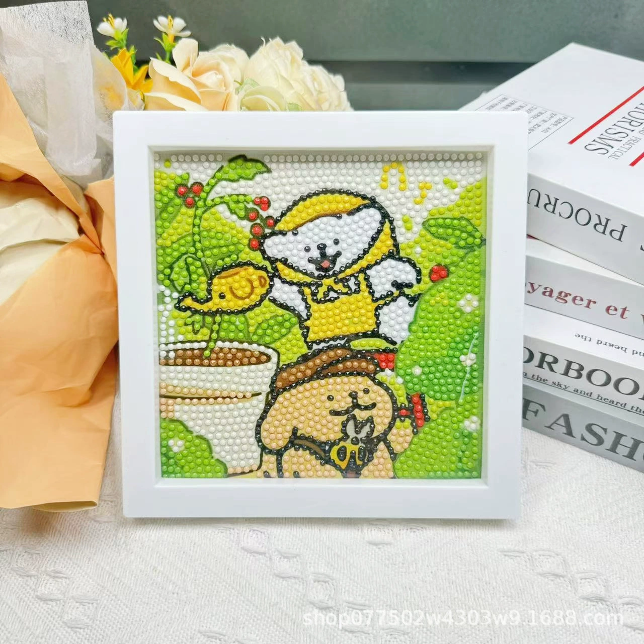 DIY-набор для алмазной мозаики 17×17 см, пластиковая рама, дизайн щенок, полный набор инструментов для кладки