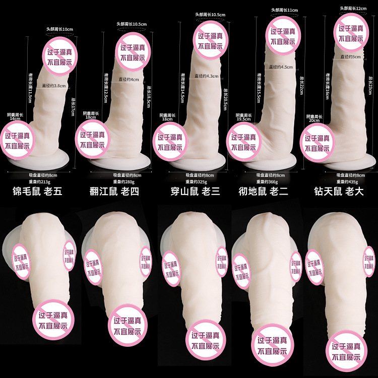 Jiuai TPE Soft Dildo for Women, Realistic Feel Adult Masturbation Device, White — detail image 1