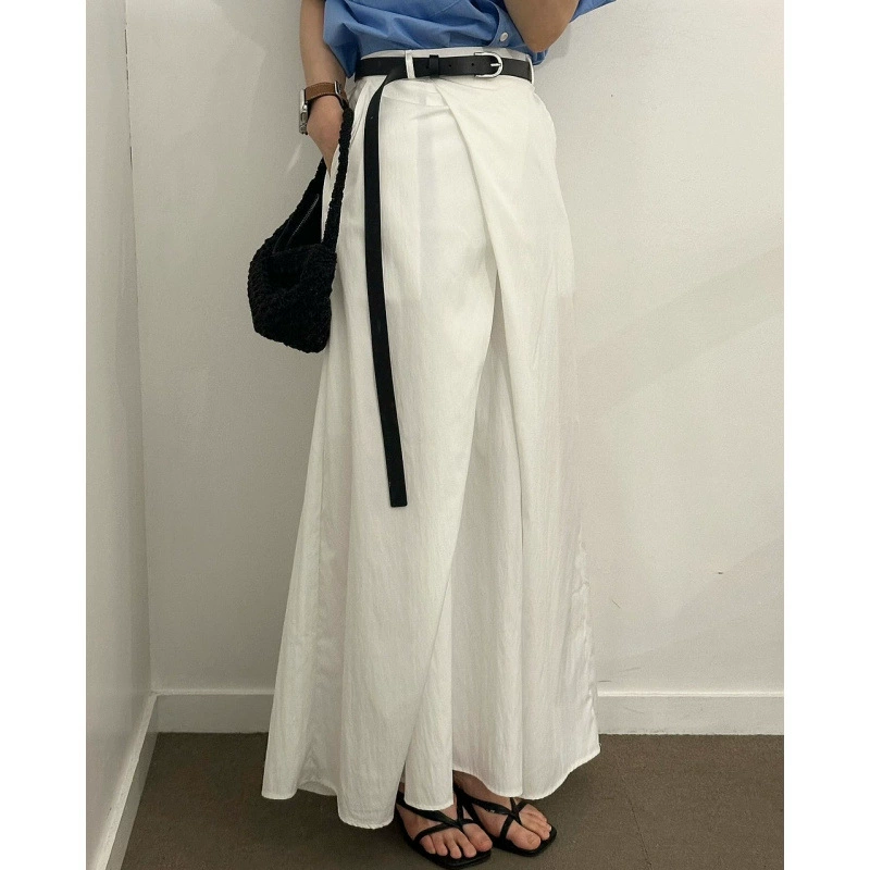 В наличии корейская шикарная юбка нестандартного дизайна, универсальная длинная юбка