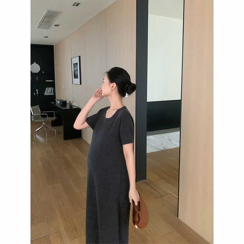 61205 # Zma Maternity Dress Summer New Style Maternity Dress Casual High-End Dress Loose Long Dress Summer Wear 61205 # Zma Maternity Dress Summer New Style Maternity Dress Casual High-End Dress Loose Long Dress Summer Wear